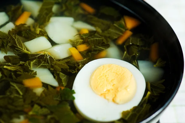 Nettle soup med ägg — Stockfoto