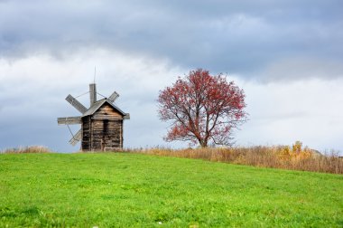 Old mill on the hillock clipart