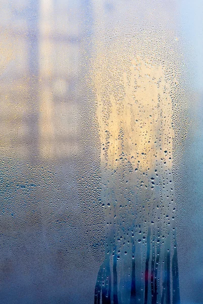 Dew drops on the window surface — Stockfoto
