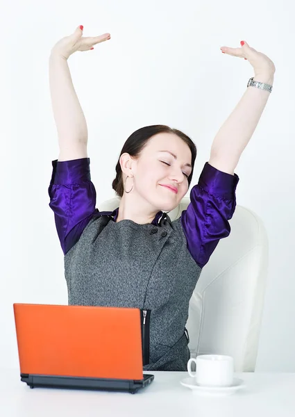 Business woman stretching — Stock Photo, Image