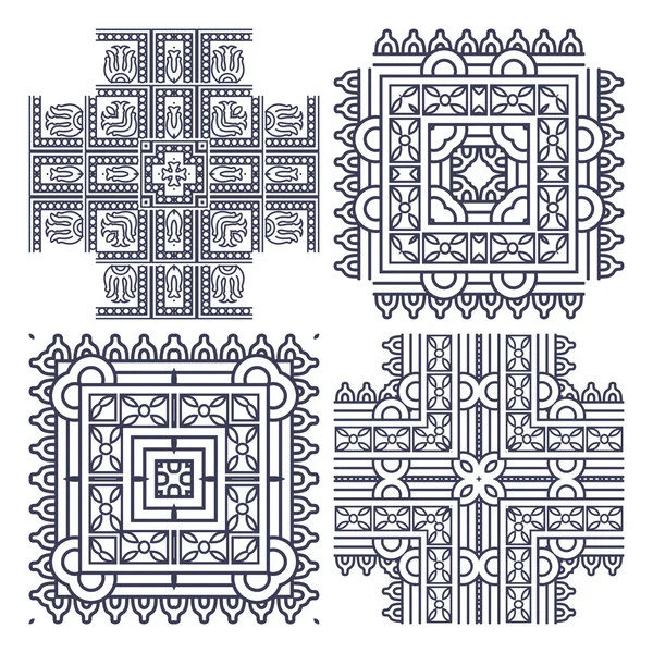 Set de ornamentos aztecas — Vector de stock