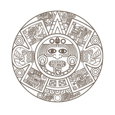 Stylized Aztec Calendar clipart