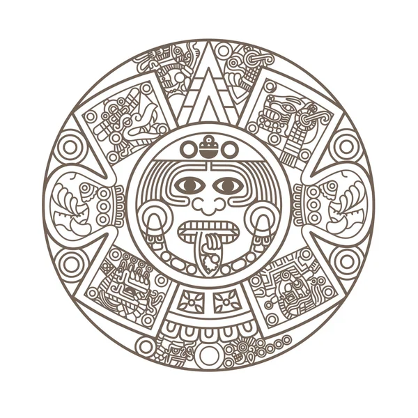 Stilisierter aztekischer Kalender — Stockvektor