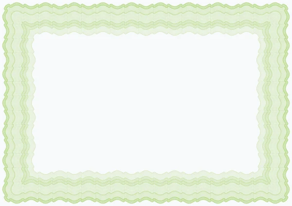 Marco horizontal verde guilloche — Archivo Imágenes Vectoriales
