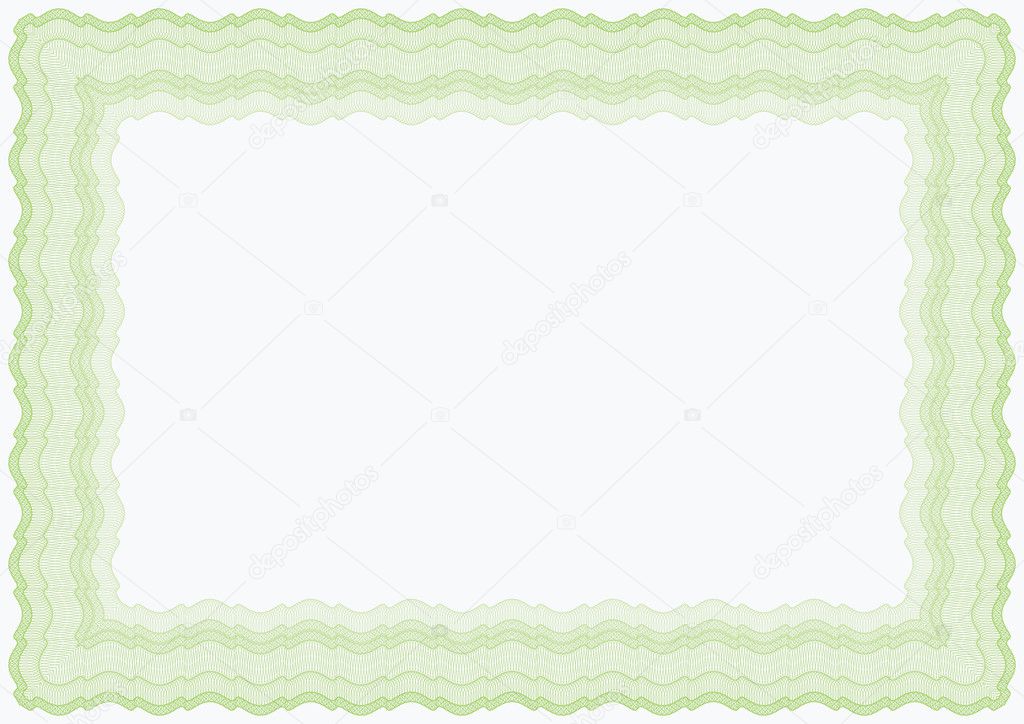 Guilloche green horizontal frame