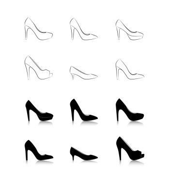 Fashion women shoes vector clipart