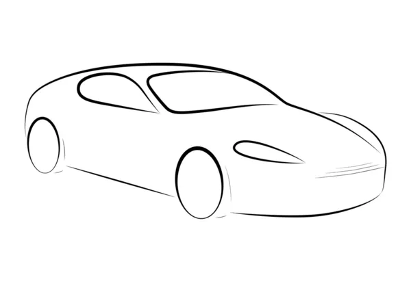 Sílhueta de desenhos animados de um carro — Vetor de Stock
