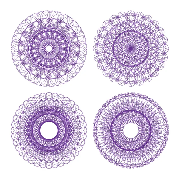 Conjunto de rosetas de guilloche vectorial — Archivo Imágenes Vectoriales