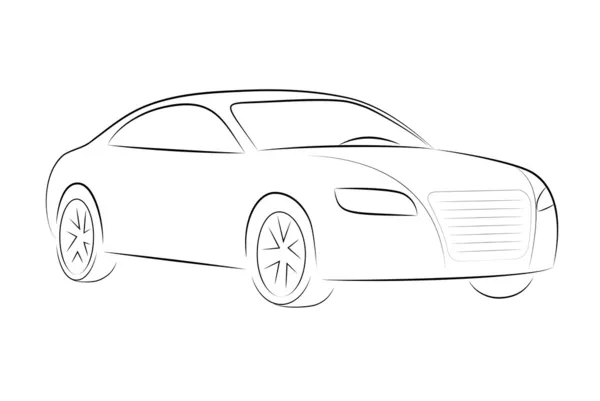 Silhouette de dessin animé d'une voiture — Image vectorielle
