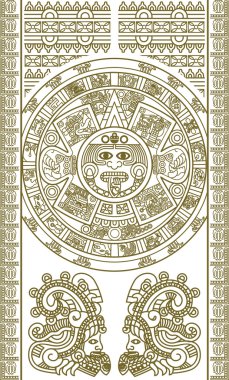 Stylized Aztec Calendar clipart