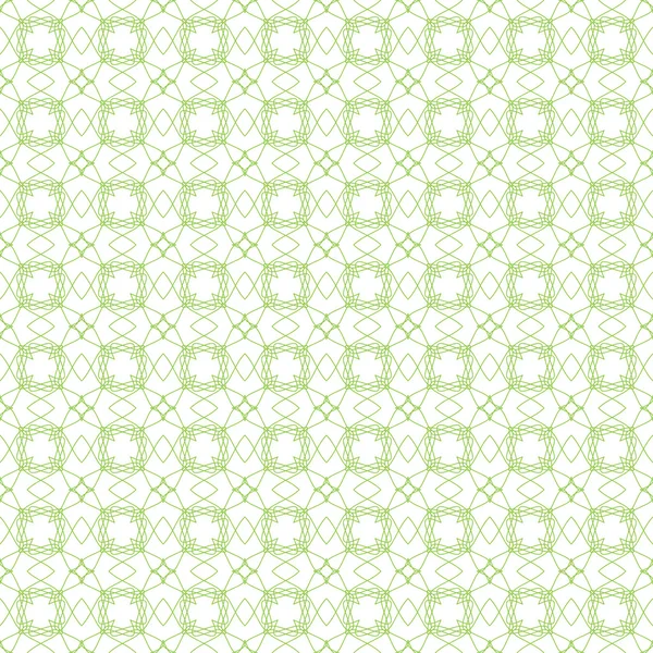 シームレスな緑のギョーシェ模様の背景 — ストックベクタ