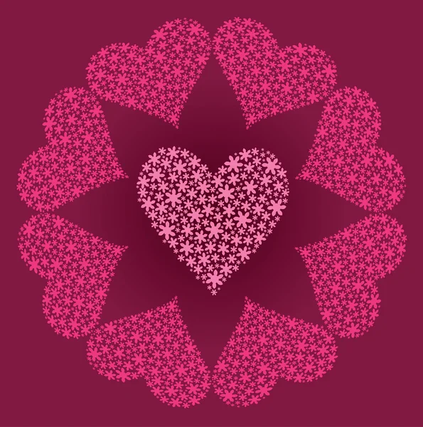 Heart From Flowers — Stock Vector