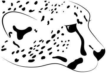 Silhouette of a head cheetah clipart