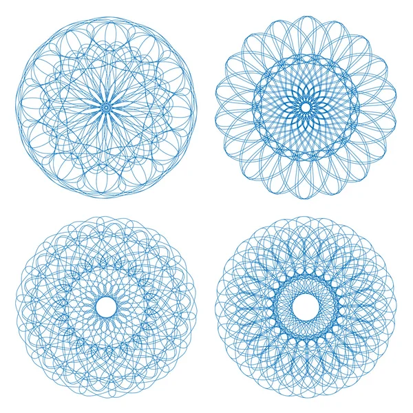 Ensemble de rosettes d'ornement vectoriel — Image vectorielle