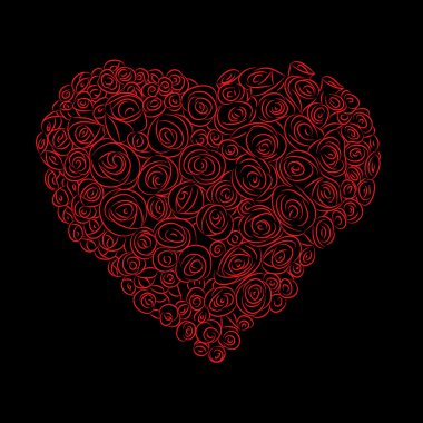 Heart of red roses clipart