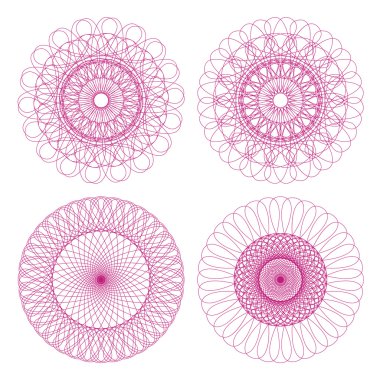 Guilloche rosettes clipart