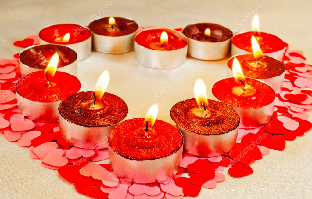 candle in form heart, Stock image