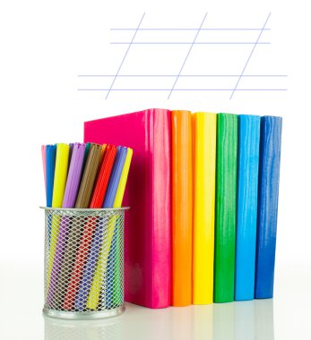 Row of colorful books - Back to school concept clipart