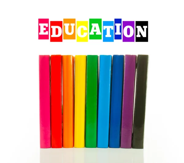 Multi color books - education concept — Stock Photo, Image