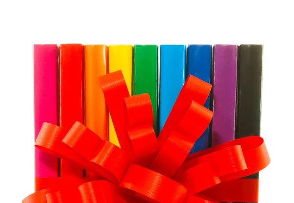 Row of colorful books' spines — Stock Photo, Image