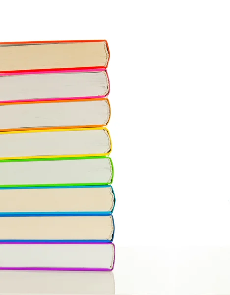 Stacks of colorful books - library concept — Stock Photo, Image
