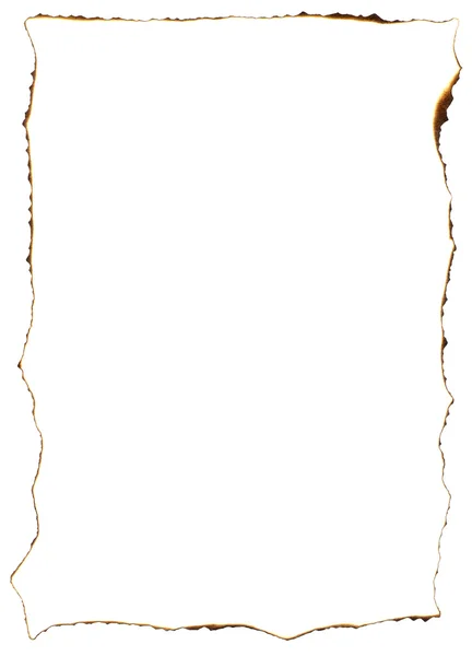 Рамка обожженных краев на старом листе бумаги — стоковое фото