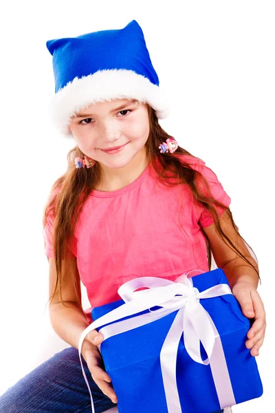 Little girl with gift boxes — Stock Photo, Image