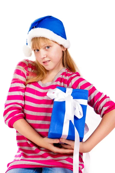 Little girl in Santa — Stock Photo, Image