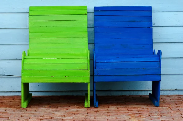 Green and blue chairs — Stock Photo, Image