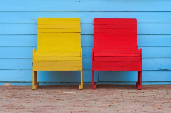 Red and yellow chairs — Stock Photo, Image