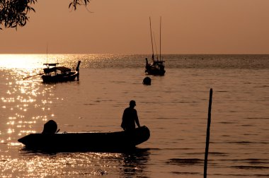 surin Island, Tayland güney güneş doğarken