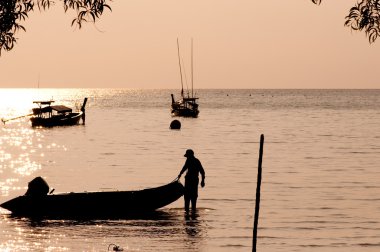 surin Island, Tayland güney güneş doğarken