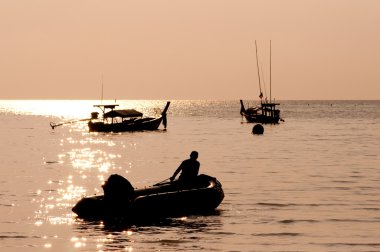 surin Island, Tayland güney güneş doğarken