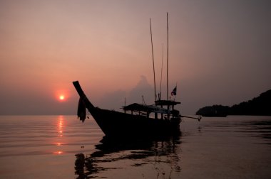 surin Island, Tayland güney güneş doğarken