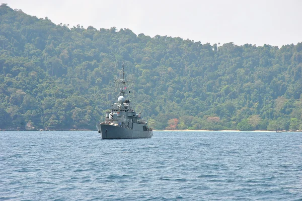 stock image Royal Thai navy ship at Surin island national park, Thailand