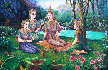 Thai drama dance clipart