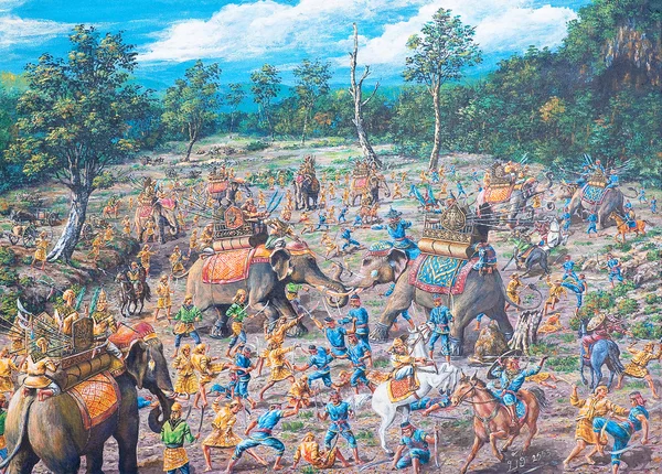 Древняя битва в Азии — стоковое фото