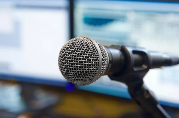 stock image Microphone in studio