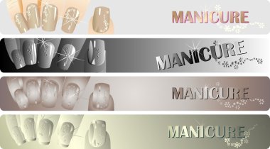 Manicure banners set clipart