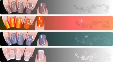 Manicure banners set clipart