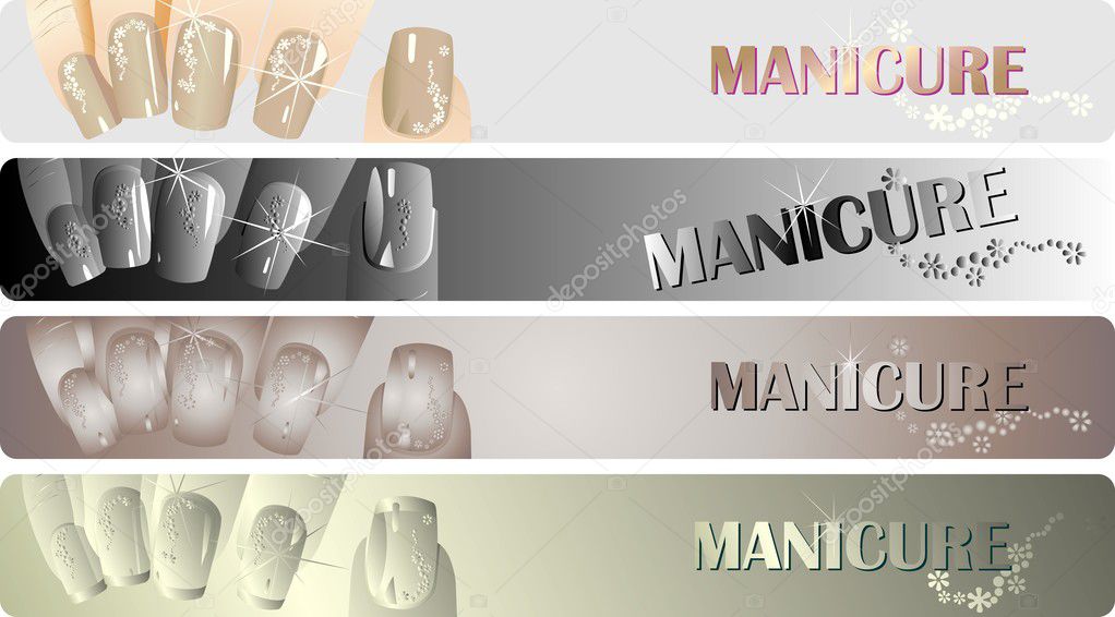 Manicure banners set