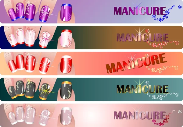 Manicure banners set — Stock Vector