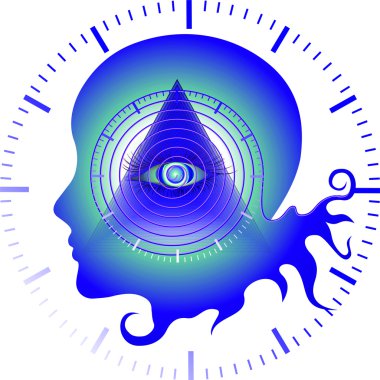 View of self-knowledge through time clipart