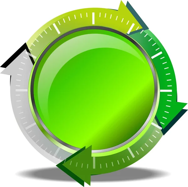 Зеленая кнопка загрузки — стоковый вектор