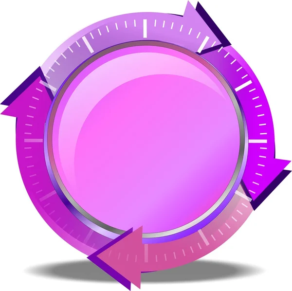 Růžové tlačítko Stáhnout — Stockový vektor