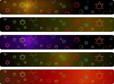 Hanukka banners set clipart