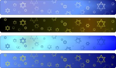 Hanukka banners set clipart