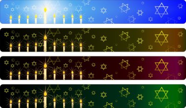 Hanukka banners set clipart