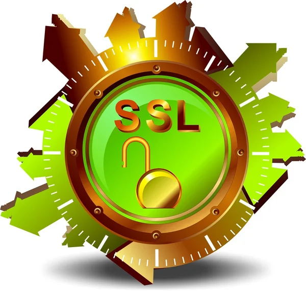 SSL - säkerhet guld — Stock vektor