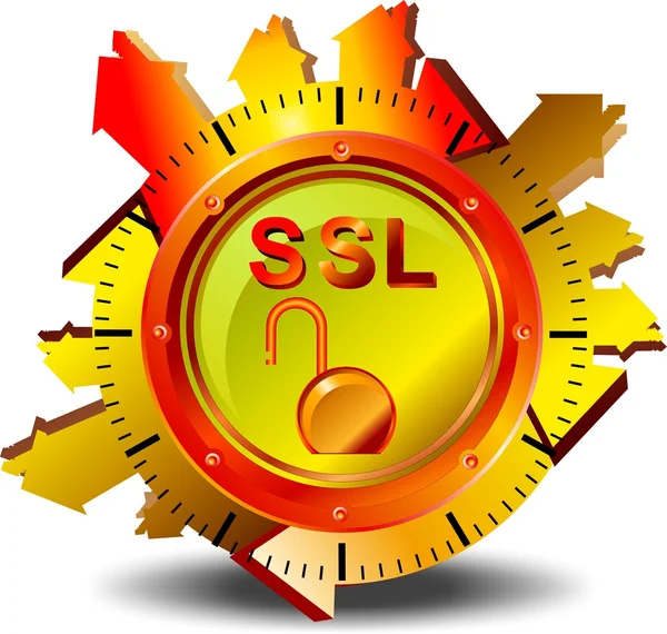 SSL - złota bezpieczeństwa — Wektor stockowy